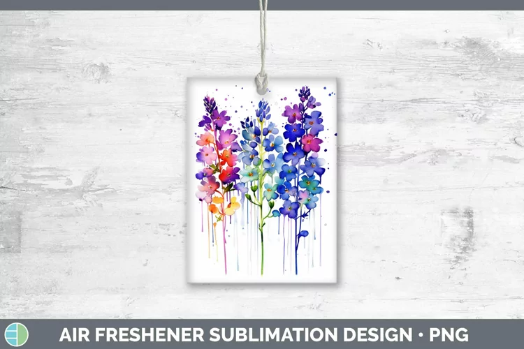 Watercolor Rainbow Lavender Air Freshener | Sublimation Car