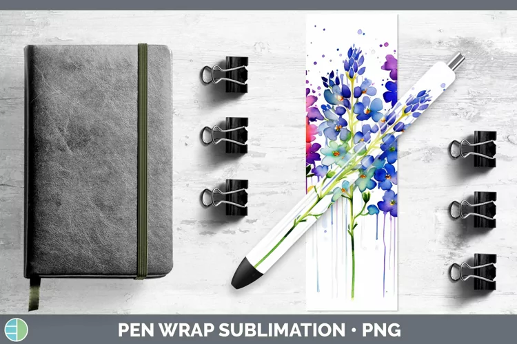 Watercolor Rainbow Lavender Pen Wrap | Sublimation Epoxy Pen
