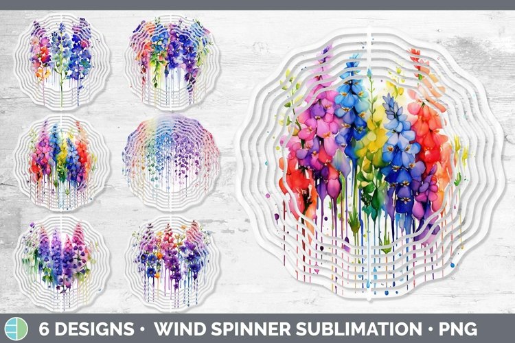 Watercolor Rainbow Lavender Wind Spinner | Bundle Spinner De