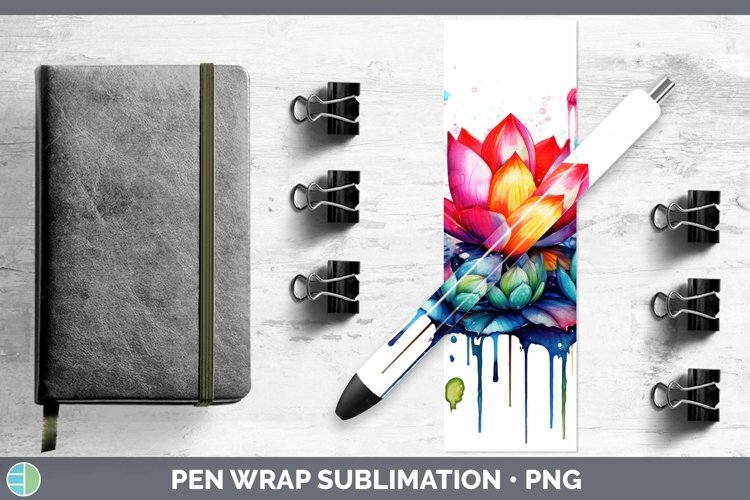 GorgeousWatercolor Rainbow Pen Wrap design.