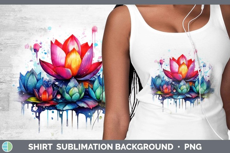 Watercolor Rainbow Lotus Shirt | Sublimation Sublimation Bac