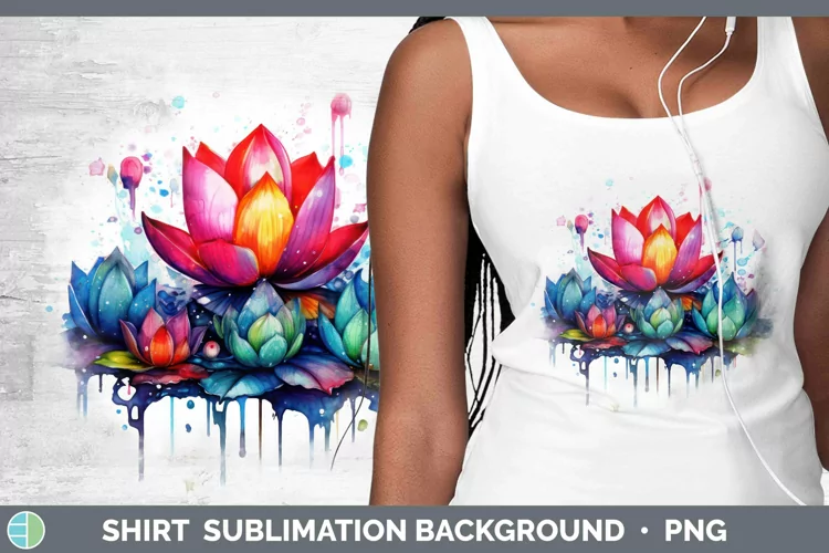 Watercolor Rainbow Lotus Shirt | Sublimation Sublimation Bac