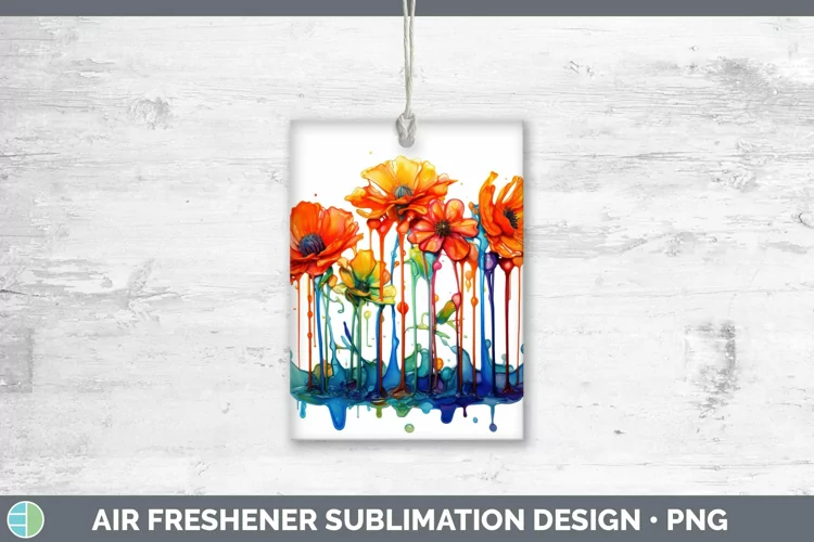 Watercolor Rainbow Marigold Air Freshener | Sublimation Car