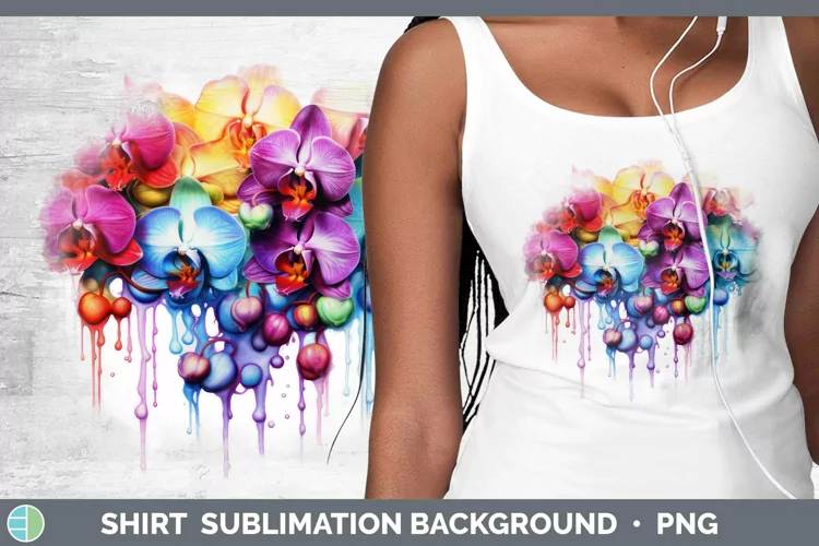 Watercolor Rainbow Orchid Shirt | Sublimation Sublimation Ba