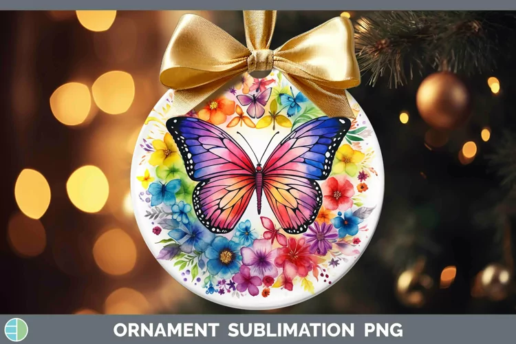Watercolor Rainbow Ornament Sublimation Bauble Designs