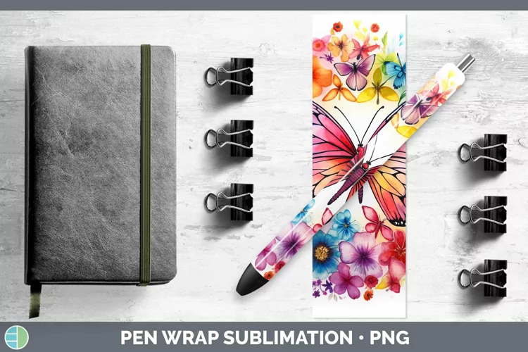Watercolor Rainbow Pen Wrap Sublimation Epoxy Pen Designs