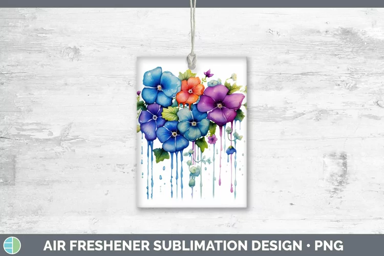 Watercolor Rainbow Periwinkle Air Freshener | Sublimation Ca