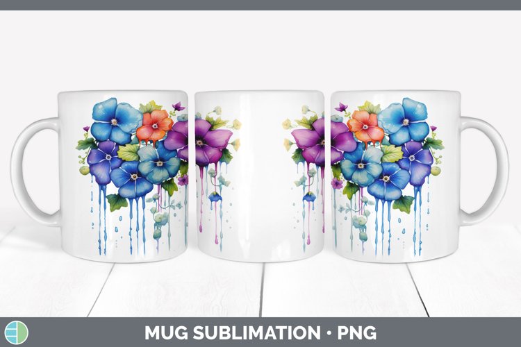 GorgeousWatercolor Rainbow Mug Wrap design.
