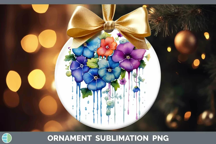 Watercolor Rainbow Periwinkle Ornament | Sublimation Bauble