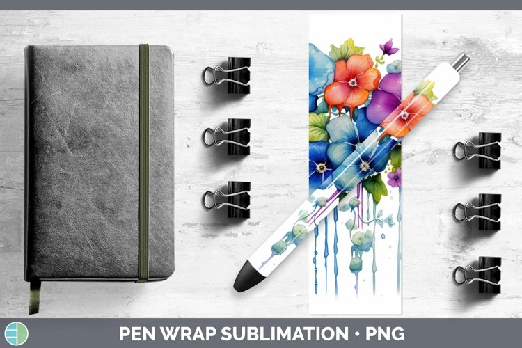 Watercolor Rainbow Periwinkle Pen Wrap | Sublimation Epoxy P
