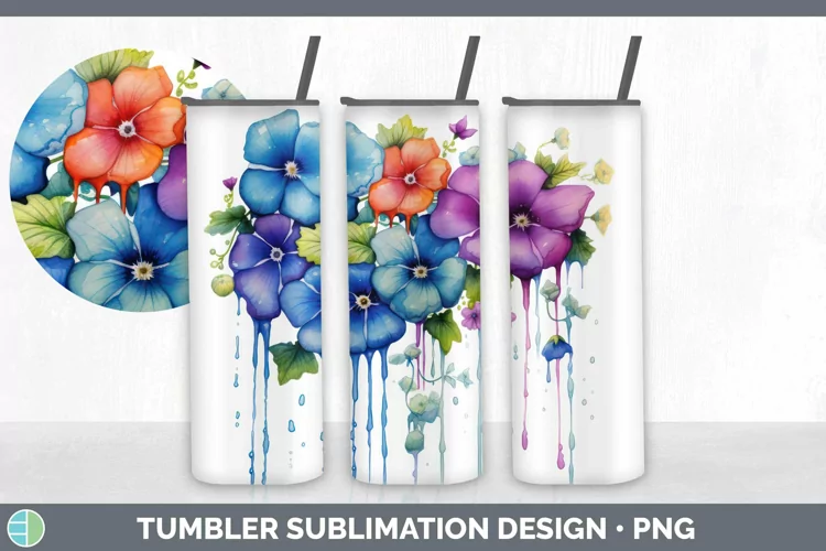 Watercolor Rainbow Periwinkle Tumbler | Sublimation 20 oz Sk