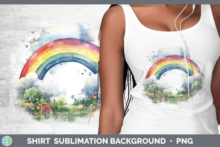 Watercolor Rainbow Shirt Sublimation Sublimation Background