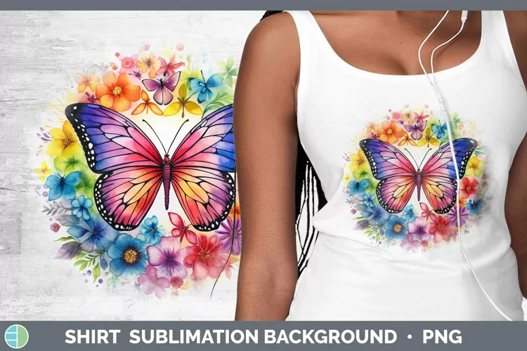Watercolor Rainbow Shirt Sublimation Sublimation Background
