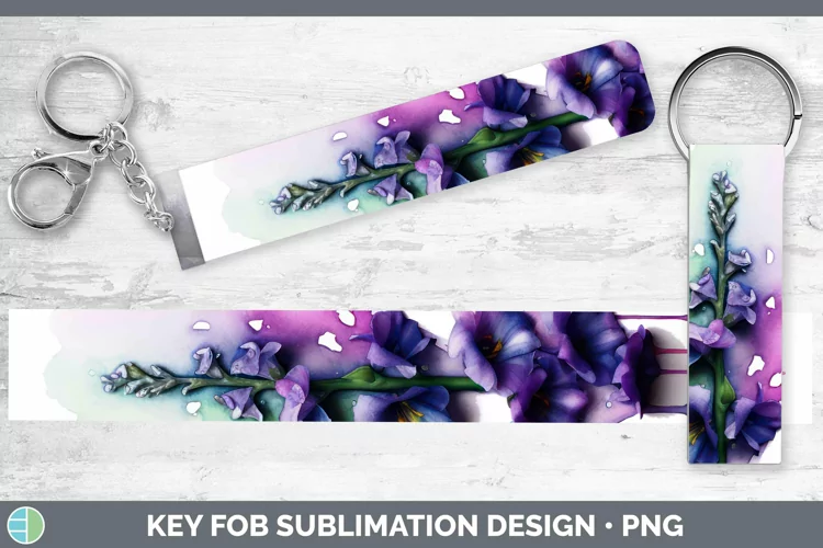 Watercolor Rainbow Snapdragon Key Fob | Sublimation Wristlet