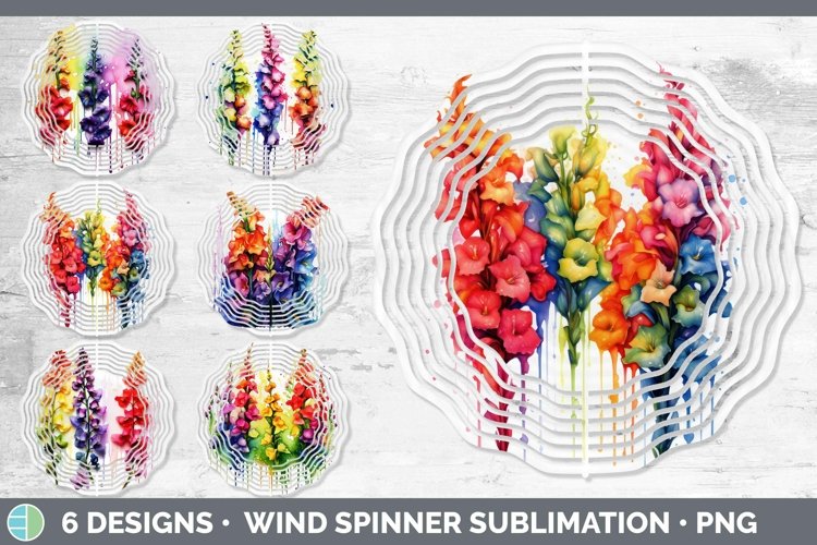 Watercolor Rainbow Snapdragon Wind Spinner | Bundle Spinner