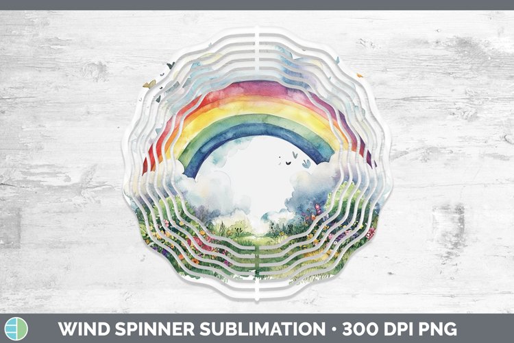 Watercolor Rainbow Wind Spinner Sublimation Spinner Designs