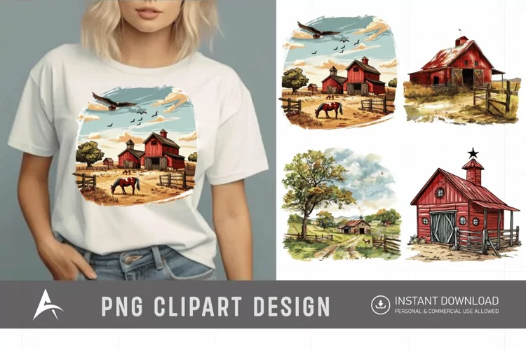 Watercolor Ranch Clipart