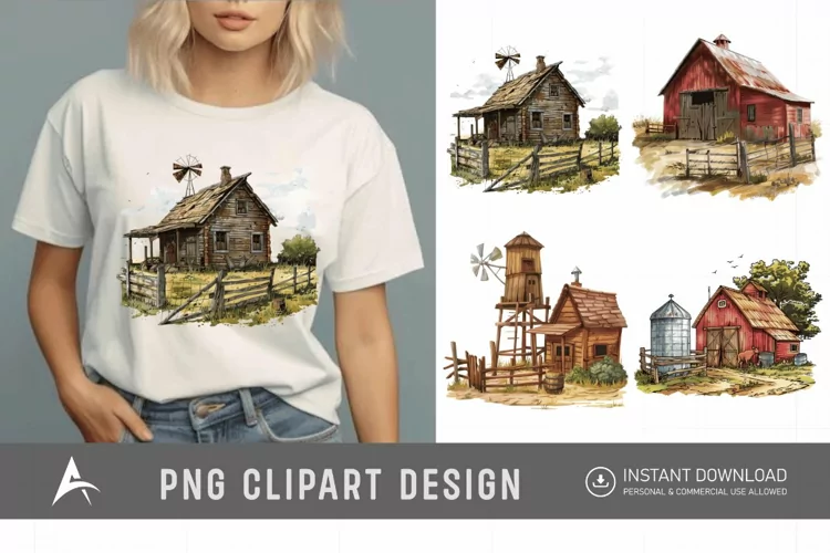 Watercolor Ranch Clipart