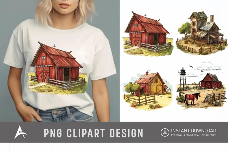 Watercolor Ranch Clipart