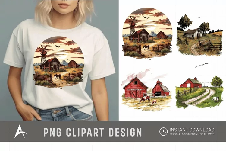 Watercolor Ranch Clipart