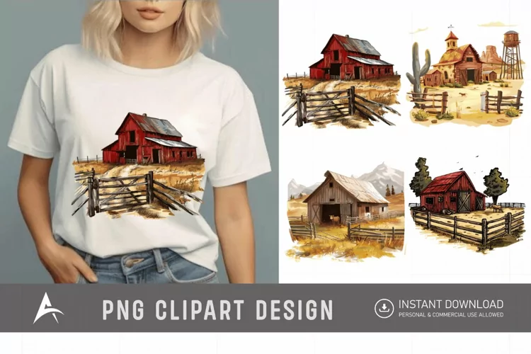 Watercolor Ranch Clipart