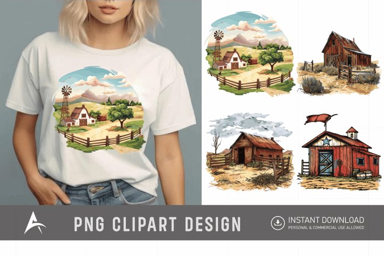 Watercolor Ranch Clipart