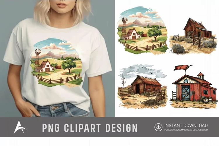 Watercolor Ranch Clipart