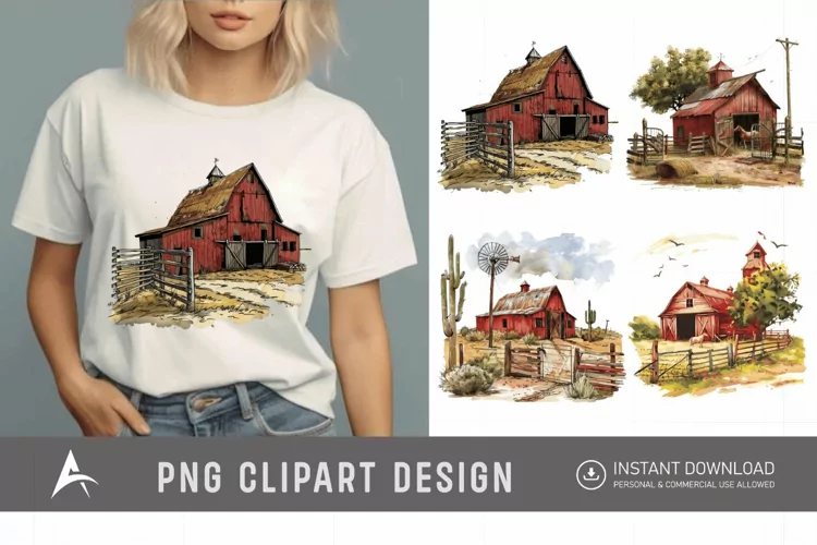 Watercolor Ranch Clipart