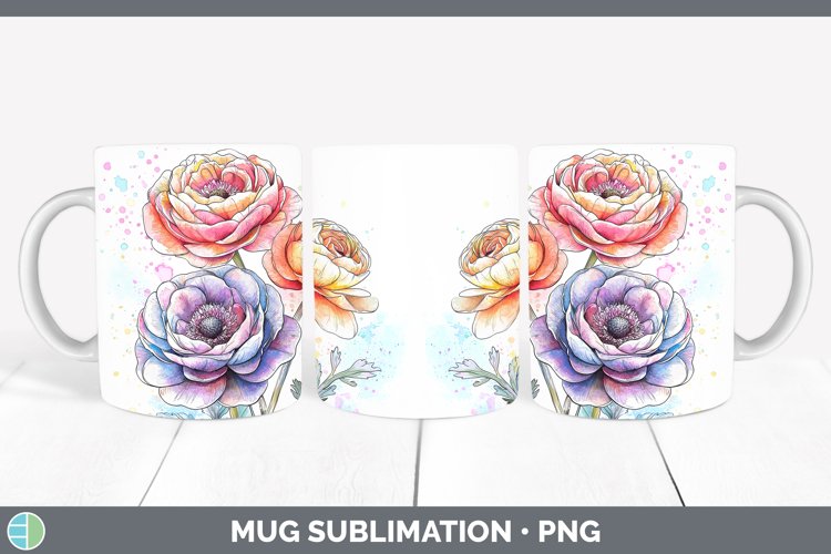 GorgeousWatercolor Mug Wrap design.