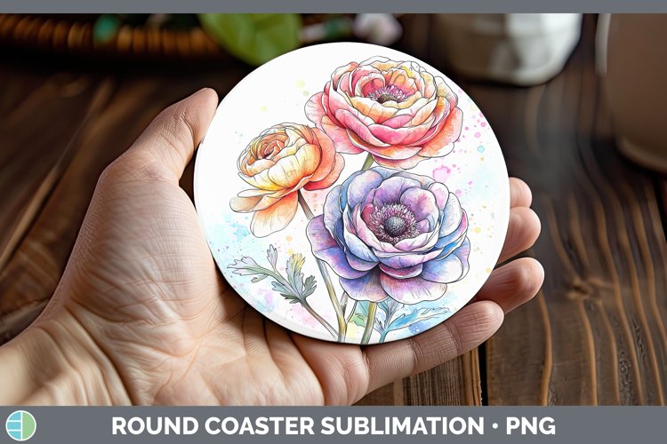 GorgeousWatercolor Round Coaster design.