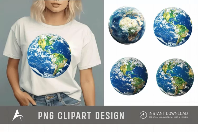 Watercolor Realistic Earth Clipart