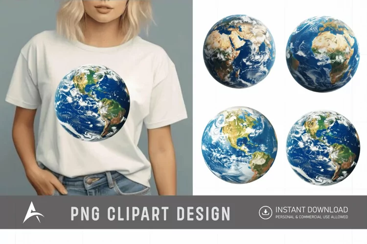Watercolor Realistic Earth Clipart