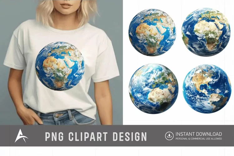 Watercolor Realistic Earth Clipart