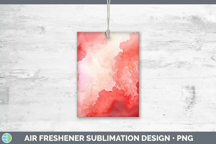 Watercolor Red Air Freshener Sublimation Car Freshener Desig