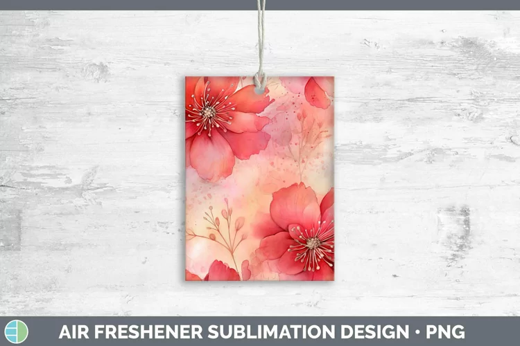Watercolor Red Air Freshener Sublimation Car Freshener Desig
