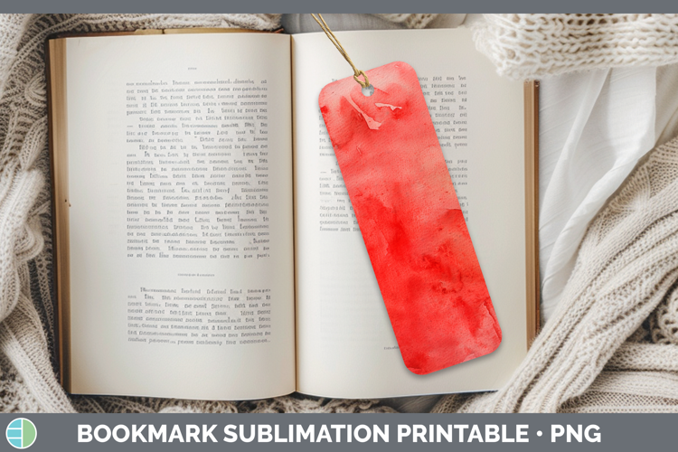 Watercolor Red Bookmark Sublimation Printable Designs