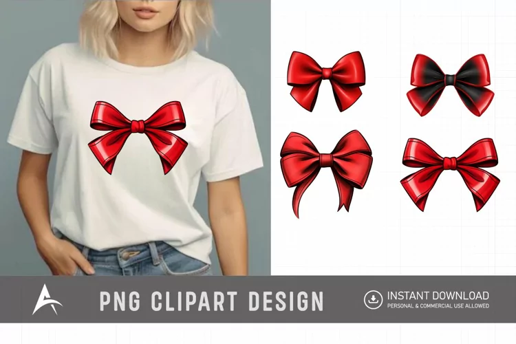 Watercolor Red Bow Clipart