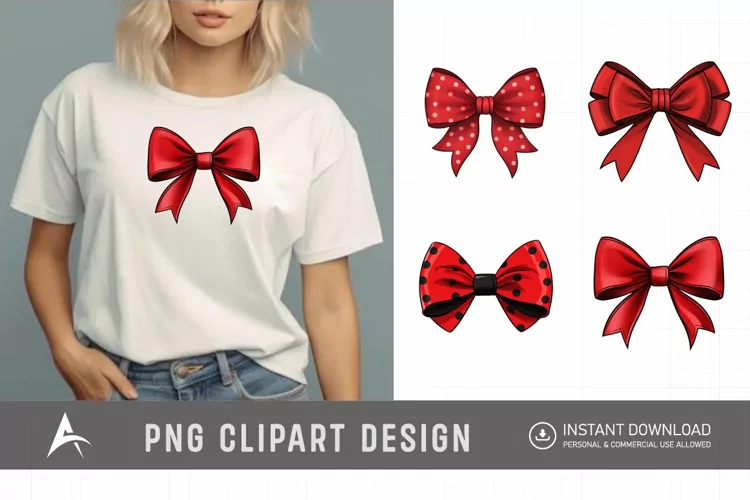 Watercolor Red Bow Clipart