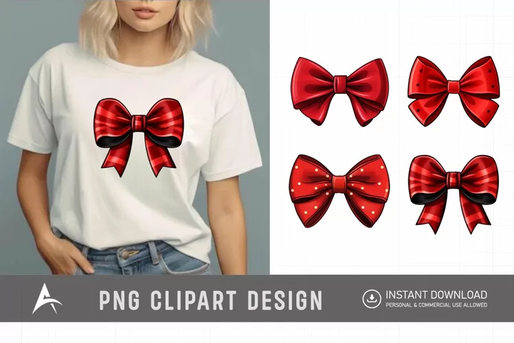 Watercolor Red Bow Clipart