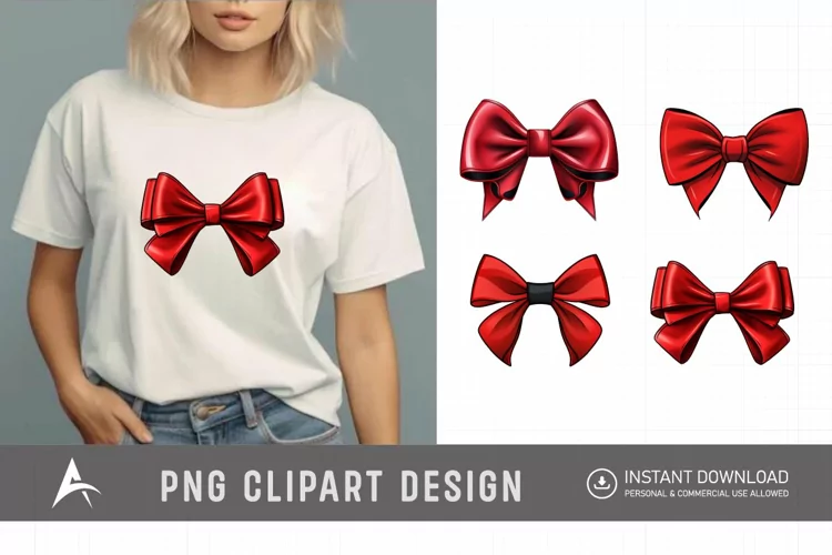 Watercolor Red Bow Clipart