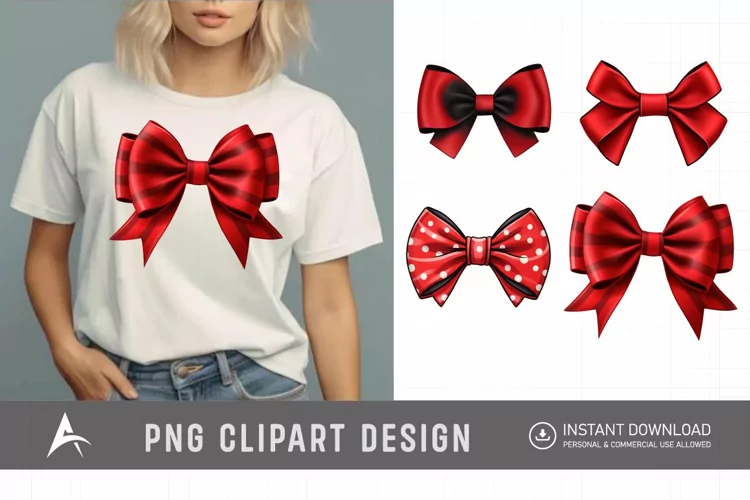 Watercolor Red Bow Clipart