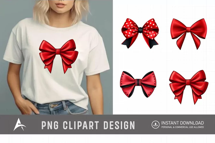 Watercolor Red Bow Clipart
