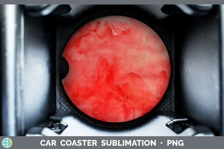 Watercolor Red Car Coaster Sublimation Designs