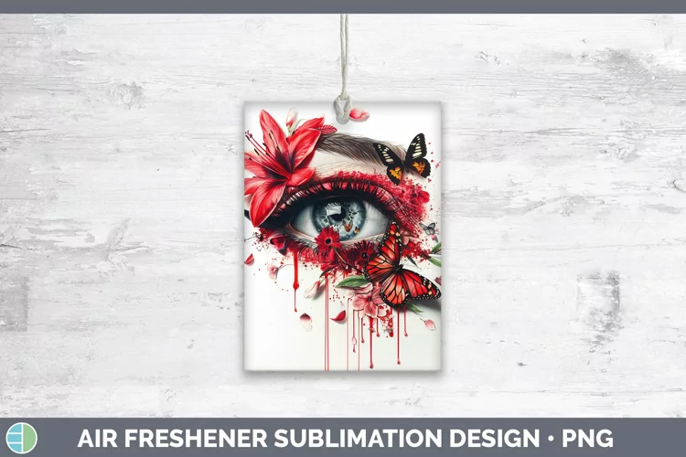Watercolor Red Eye Air Freshener Sublimation Car Freshener D