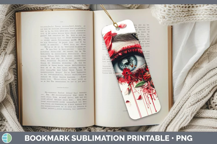 Watercolor Red Eye Bookmark Sublimation Printable Designs