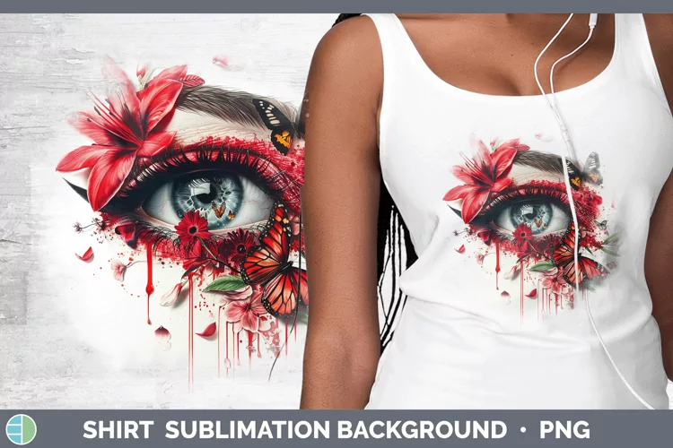 Watercolor Red Eye Shirt Sublimation Sublimation Background