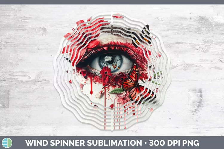 Watercolor Red Eye Wind Spinner Sublimation Spinner Designs