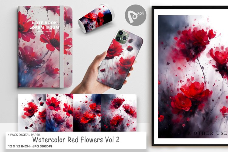 Red Flower Clipart Image 3