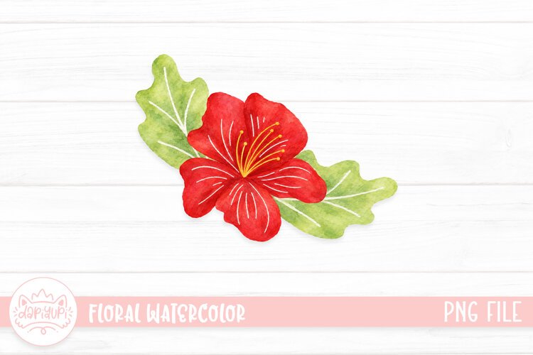 Floral Watercolor Illustration, Flower Watercolor Decoration example image 1