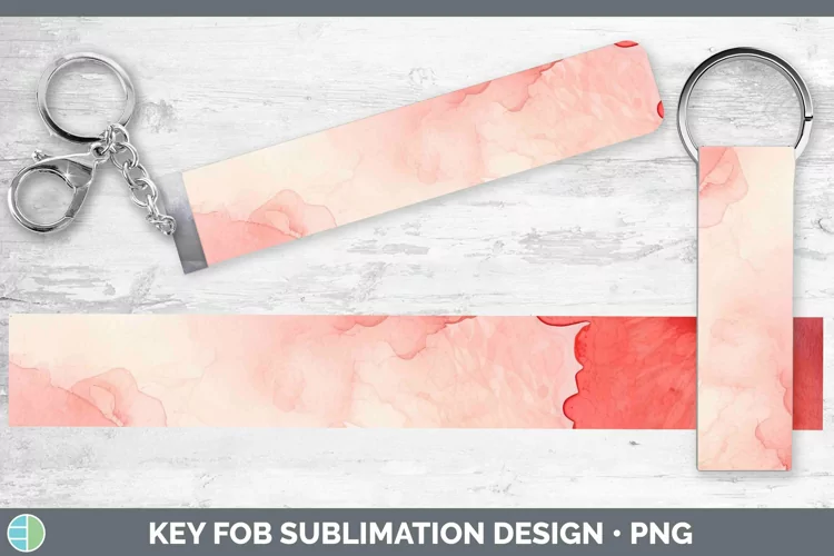 Watercolor Red Key Fob Sublimation Wristlet Designs